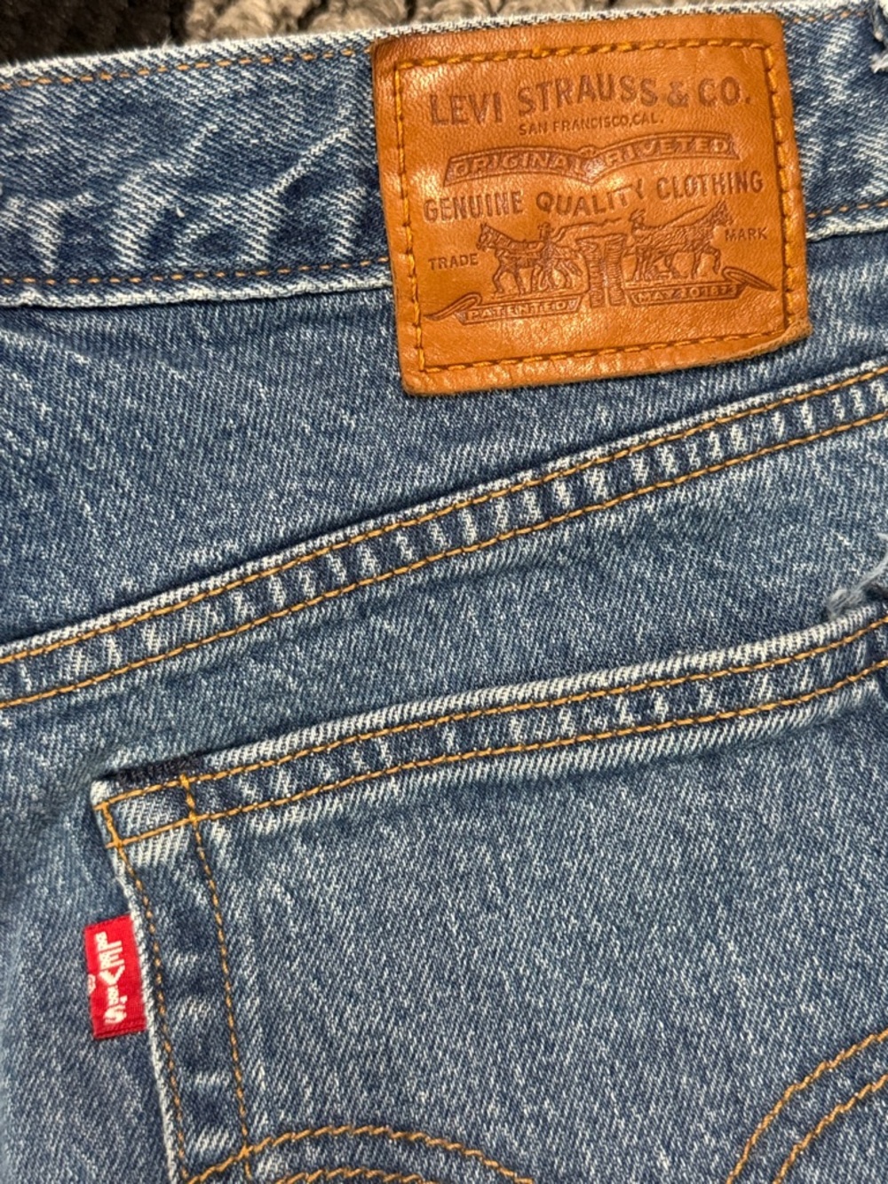 Levi’s Wedgie Straight Jeans Woman’s Sz 25 BIG E Distressed Casual Classic Denim - Picture 6 of 9